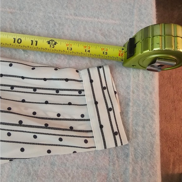 LOFT Black and White Striped Button Down Shirt - Picture 6 of 7